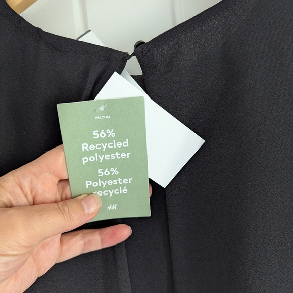 H&M Black Midi Dress | Dolman Sleeve + Keyhole Back | Minimalist Chic - Picture 8 of 9